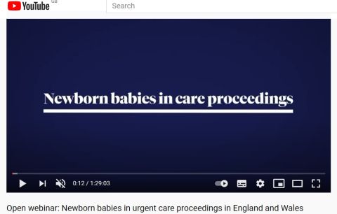 Presentation recording: Newborn babies in care proceedings