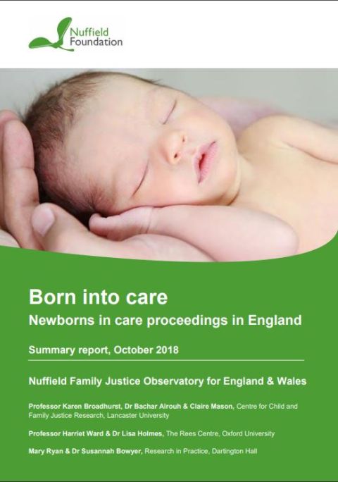 Born into Care: newborns in care proceedings in England - summary report