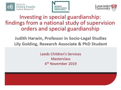 Investing in special guardianship: findings from a national study of supervision orders and special guardianship