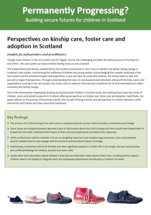 Policy Briefing: Perspectives on kinship care, foster care and adoption in Scotland